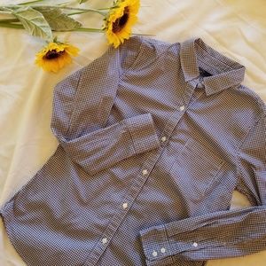 GAP Navy/White Gingham Shirt